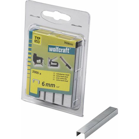 Wolfcraft 7026000 Graffette spillatrice tipo 53 2000 pz. Dimensioni (L x L x A) 6 x 11.2 x 6 mm (1/2)