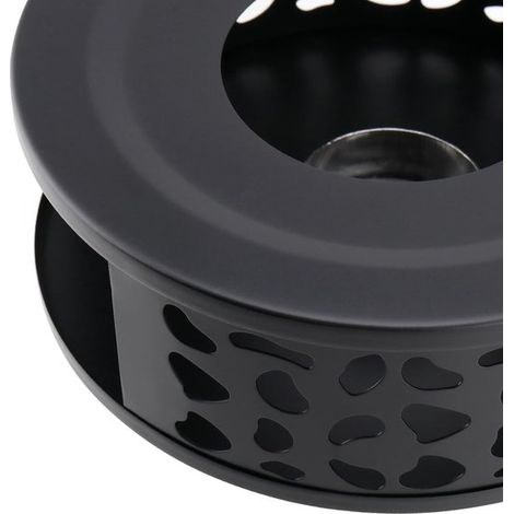 Teelichthalter – Teekannenwärmer – Wärmeplatte – Edelstahl – Schwarz – 15 cm (1/4)