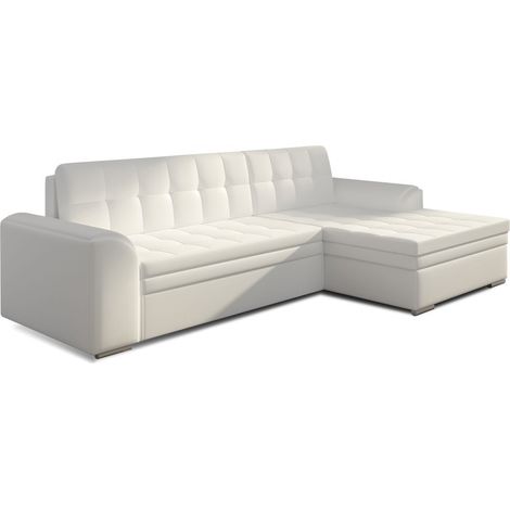 Canapé d'angle convertible CONFORTO 4 places blanc – angle droit (1/2)