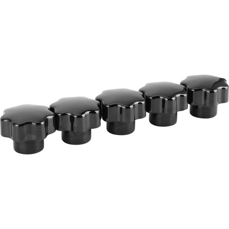 5 poignées à bouton et écrou 7 étoiles avec noyau en laiton de 10 mm pour outils d'équipement industriel (M10x40 (sans trou traversant)) (1/5)