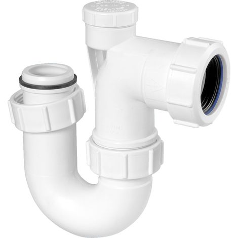McAlpine BT3V Tubular Swivel Low Inlet 'P' Trap with Anti-Syphon Valve. (Silentrap) (1/2)