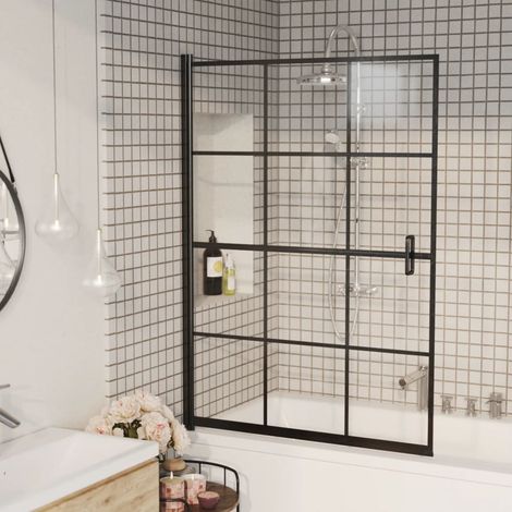 Cabine de douche Parois de douche - ESG 100x140 cm Noir BV941005 - BonneVie (1/5)