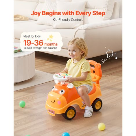 Porteur Auto Enfants 19 à 36 Mois, Voiture à Pousser pour Tout-petits, Capacité 22 kg, avec Klaxon et Musique, Rangement sous Siège… (1/5)
