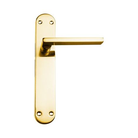 Manilla zamak recta handlock con placa oro brillo