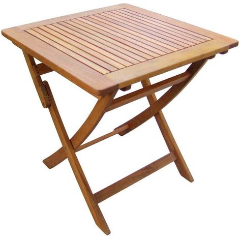Mesa cuadrada plegable de madera 70x70cm marrón