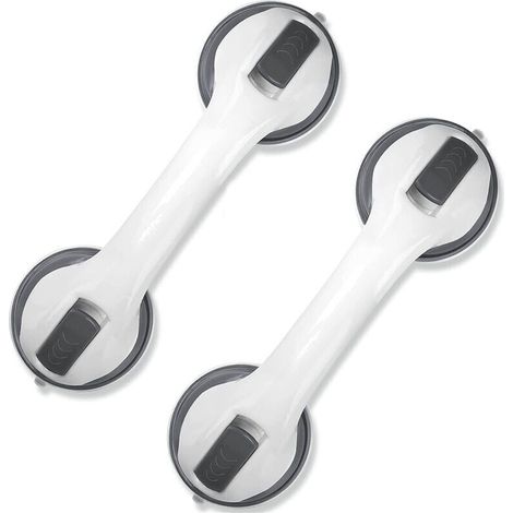Set di 2 maniglie per doccia con ventosa Ulisem - Maniglie di sicurezza portatili per bambini e anziani - Grigio