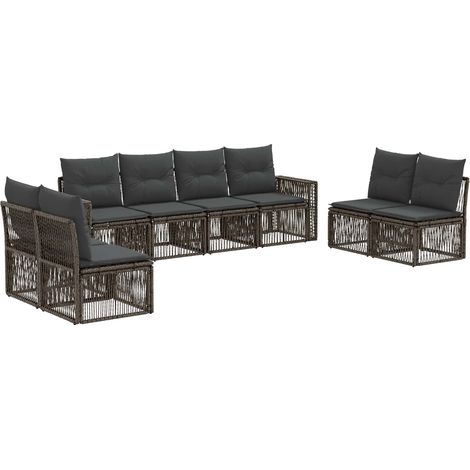 Conjunto de sofás de jardín 8 pcs Gris y Gris Oscuro vidaXL