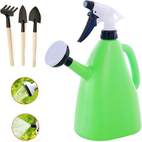 BOMCLAP Kit de Jardinage Complet : Arrosoir + Pulvérisateur 2-en-1 (1 Litre) avec Mini Outil de Binage Débit Ajustable et Portable (1/5)