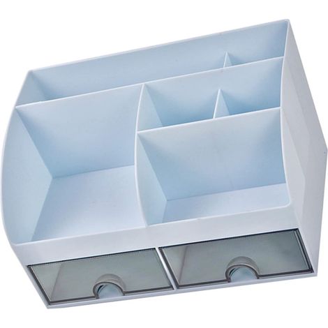 Armoire à tiroirs en plastique, boîte de rangement pour maquillage, rangement de bureau, porte-stylos, rangement pour épices à café, coiffeuse, boîte de rangement, bleu (bleu) (1/5)
