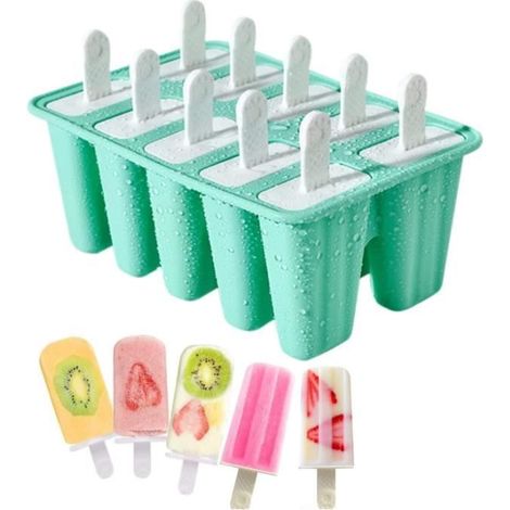 Moules à Popsicle - Créatif - 10 Cavités - Silicone Réutilisable - Cadeau d'Été - Pour Enfants