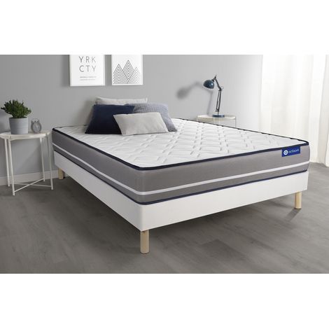 Ensemble matelas à mémoire ACTIMEMO PUR 140x190cm 3zones de confort + sommier KIT blanc (1/5)
