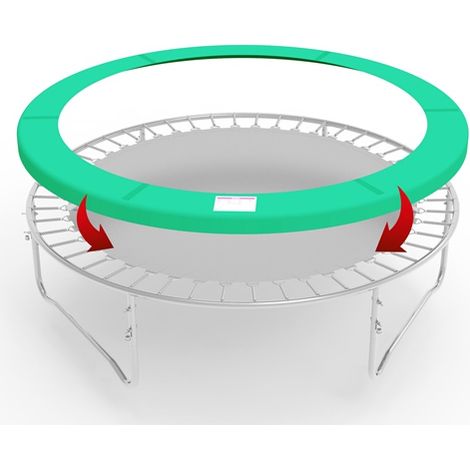 GALACTICA 8FT Outdoor Round Trampoline Replacement Pad Spring Cover Safety Padding Green