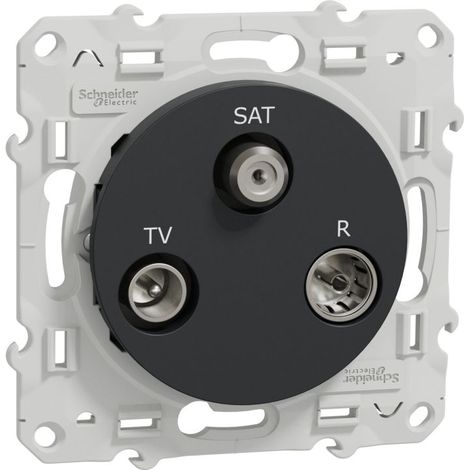 Prise TV + FM + SAT anthracite Schneider Odace (1/3)