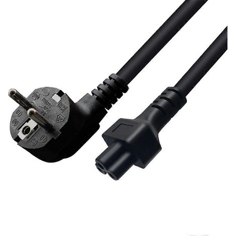 Câble d'alimentation pour moniteurs PC, fiche EU 2 broches 4,8 mm vers connecteur trèfle C5 (1/5)