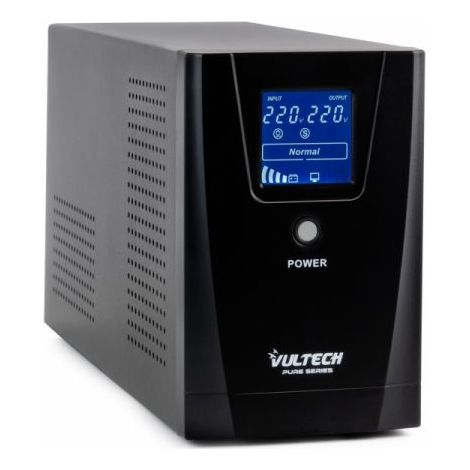 Gruppo di Continuit� Line-Interattivo VULTECH UPS1500VA con Onda Sinusoidale Pura, Display LCD, 2 Prese di Corrente e Presa IEC13 (1/4)