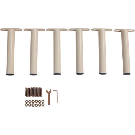 Lot de 6 pieds cylindriques pour cadres à lattes - Beige - BOLGARE