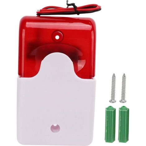 Alarme lumineuse sonore Flash rouge Bonne isolation Dispositif d'avertissement de sécurité résistant aux chocs12V