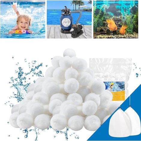 Sollbry Boule filtrante de piscine de 200 g pour pompe de filtre à sable pour piscine hors sol - Boules filtrantes réutilisables - Filtration de l'eau plus élevée et plus efficace - Remplacement du sa (1/5)