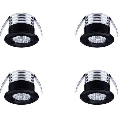 [NEVER USED] Set of 4 mini recessed LED spotlights, 3 W, warm white black