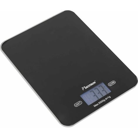 Balance de cuisine Bestron AKS710Z noir 5 kg précision 1 g (1/3)