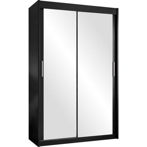 Armario Honolulu 195, Negro, 215x120x61cm, Puertas de armario: Correderas, Número de estantes: 0
