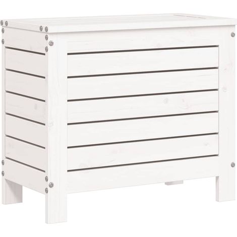 Maison Exclusive - Gartenhocker Weiß 62x31,5x52 cm Massivholz Kie (1/5)