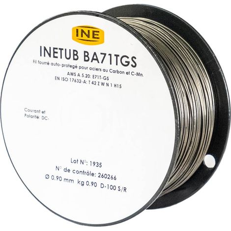 Fil à souder fourré 0.9mm 900g – Acier – Soudage MIG MAG sans gaz – Protection contre l'oxydation – Bobine 100mm (1/4)