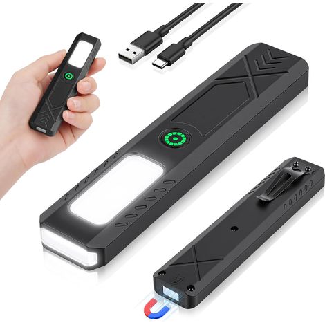 Torcia magnetica, luce da lavoro COB da 450 lumen, illuminazione LED ricaricabile per manutenzione auto, campeggio, attività all'aperto e situazioni di emergenza, classe energetica A. (1/5)