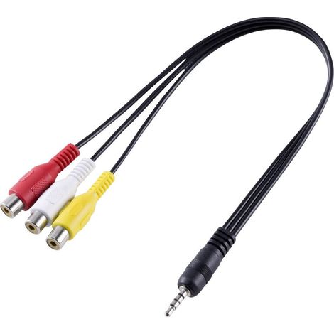 Adaptateur audio, vidéo SpeaKa Professional SP-8433716 AV [1x Jack mâle 3.5 mm - 3x Cinch-RCA femelle] noir 1 pc(s) (1/3)