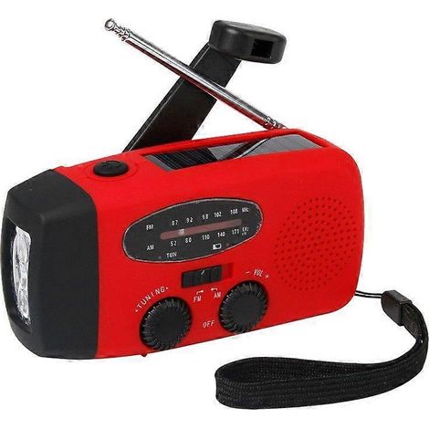 Filiyano – lampe torche LED – Radio d'urgence à manivelle, radio solaire AM/FM NOAA autonome avec lampe torche LED, batterie externe 1000 MAH pour (1/5)