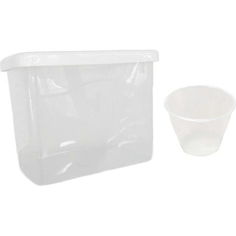 Bac de rangement pour céréales et aliments, design transparent, grande capacité pour sucre et farine, avec verre doseur, résistant.-clear