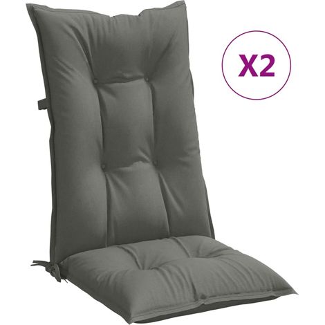 Maison Exclusive - Hochlehner-Auflagen 2 Stk. Melange Dunkelgrau (1/5)