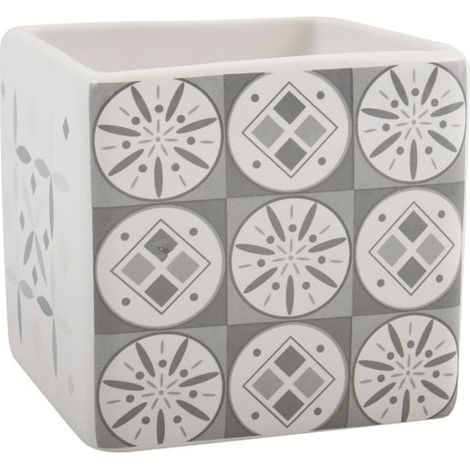 Vaso Cerámica EVORA Gris y Blanco MSV