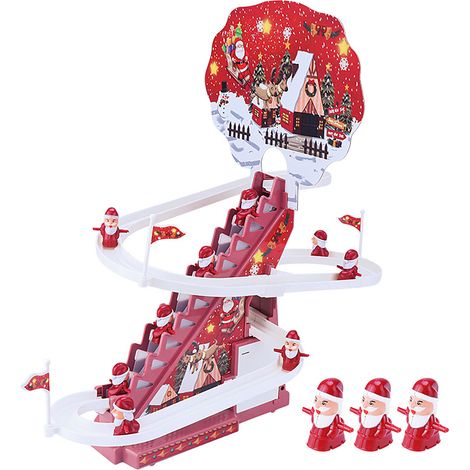 Père Noël électronique circuit de Noël à glissière automatique, train de Noël à rouleaux en batterie 9 pièces (1/5)