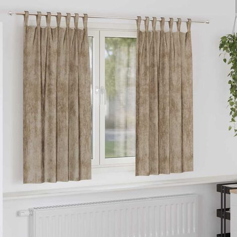 Samtvorhänge mit Vorhängen 2 pcs Champagner 175 x 140 cm Samt