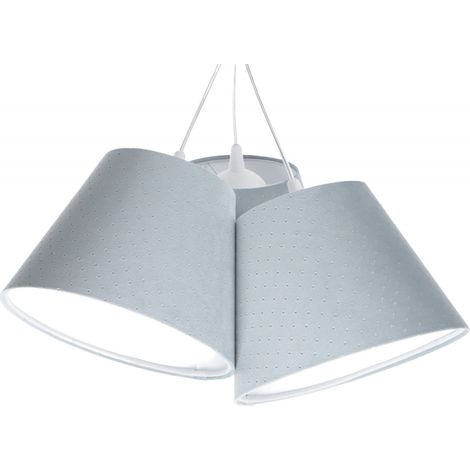 Suspension Jasmine bebe - Tissu matelassé bleu clair, intérieur blanc (1/5)