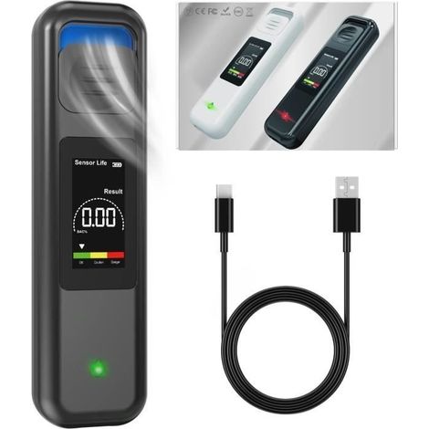 Alcootest Ethylotest Electronique, Professionnel Portable Etiloteste Electronique avec Ecran LCD USB Rechargeable - Alcootest[593] (1/4)