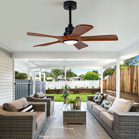 Deckenventilator mit Licht 42 Zoll, 5 Flügel, 6 Stufen, Fernbedienung HAVRYA (1/5)