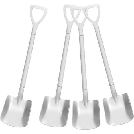 Ensemble de cuillères à glace et à café en acier inoxydable, cuillère mignonne pour mélanger desserts, gâteaux et amuse-gueules, couverts tendance, vaisselle, articles de fête NHMflat argenté (1/5)