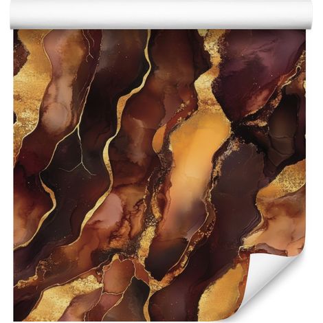 Papier peint encre bordeaux, orange et rouille pour salon et chambre 50x1000 cm (1/5)