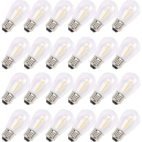 Paquet de 24 Ampoules LED S14 3V Extérieures Solaires Incassables Blanc Chaud (1/5)