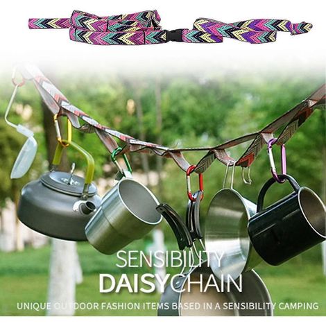 Corde à linge multifonctionnelle, corde d'extérieur extensible pour le camping (1/4)