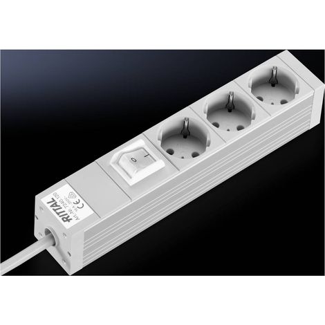 Rittal DK 7240.120 Presa multipla 3 vani, con interruttore Alluminio 1 pz. (1/3)