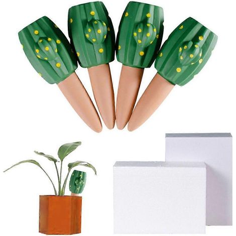Lot de 4 tuteurs d'arrosage automatiques pour cactus, en terre cuite, pour pots de fleurs (1/4)