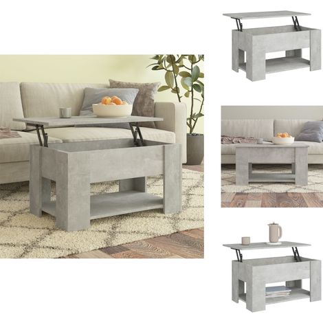 Table basse gris béton 79x49x41 cm bois d'ingénierie - Table Basse - Meuble Bas - Table D'appoint - Table Modulaire - Table Pliable (1/5)