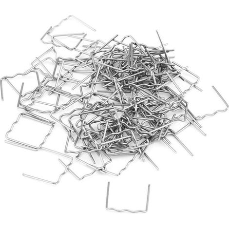 Agrafes à chaud, agrafeuses en acier inoxydable et plastique, 100 agrafes de soudage prédécoupées de 0,8 mm pour (style « S ») (1/5)