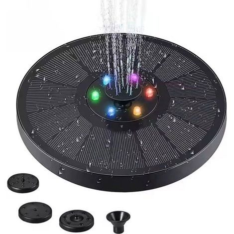 Fontaine solaire avec 8 accessoires, pompe écologique pour bassin et jardin, énergie renouvelable (1/5)