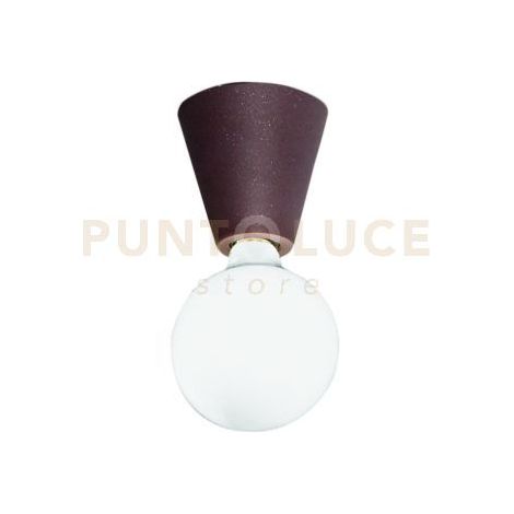 PLAFONIERA FOG 1 LUCE ATTACCO E27 CORTEN IN ALLUMINIO SENZA LAMPADINA