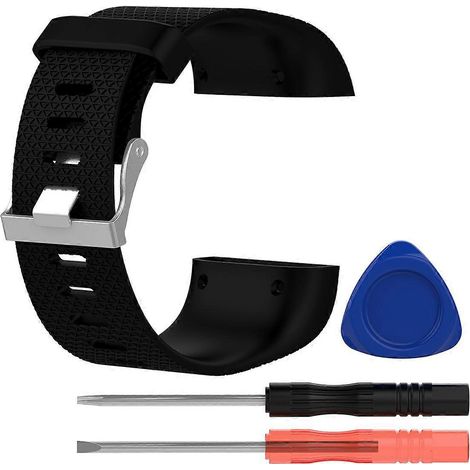 Bracelet de rechange en TPE avec outil pour Fitbit Surge - Taille L (Noir)-Black (1/2)