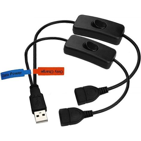 Câble USB avec interrupteur marche/arrêt, câble de charge et de synchronisation de données pour PC et haut-parleur USB